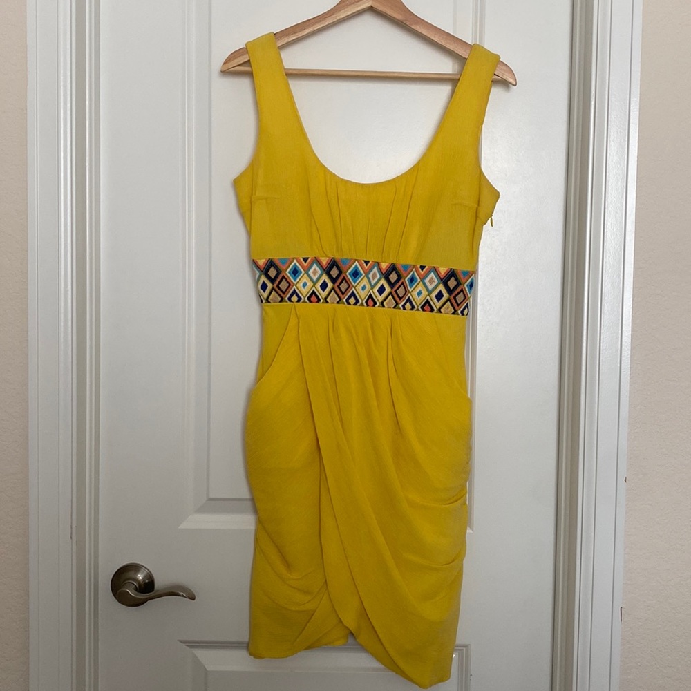Frock! By Tracy Reese Yellow wrap dress with pockets Size 2